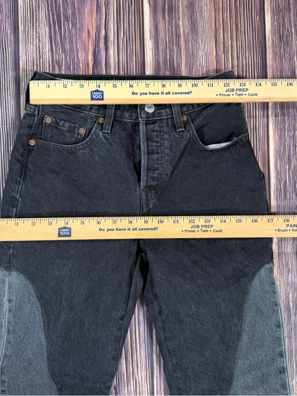 Women’s Levi’s 501 Original Chaps Black& Gray Off To The‎ Ranch Denim Jeans
